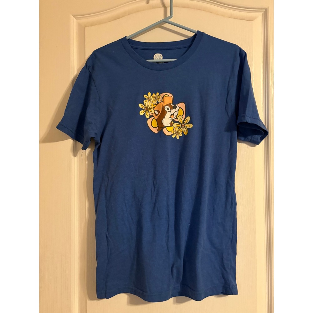 Buc-ee's Just A Girl Who Loves Buc-ee's Blue Graphic T-Shirt Medium Retro Floral